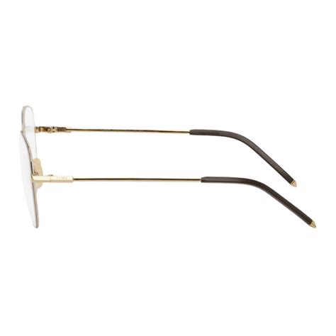 Fendi Gold And Brown Aviator Glasses Fendi