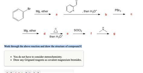 Solved Br Mg Ether Then H3o PBr3 Mg Ether SOCl 9 Then Chegg