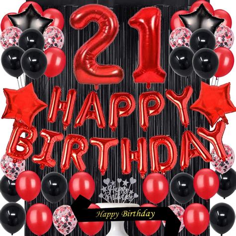 Fancypartyshop 21st Birthday Party Decorations Supplies Red