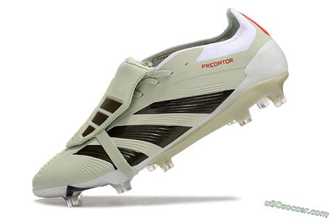 Elite Foldover Tongue Fg Soccer Cleats In Beige Black White Colorway