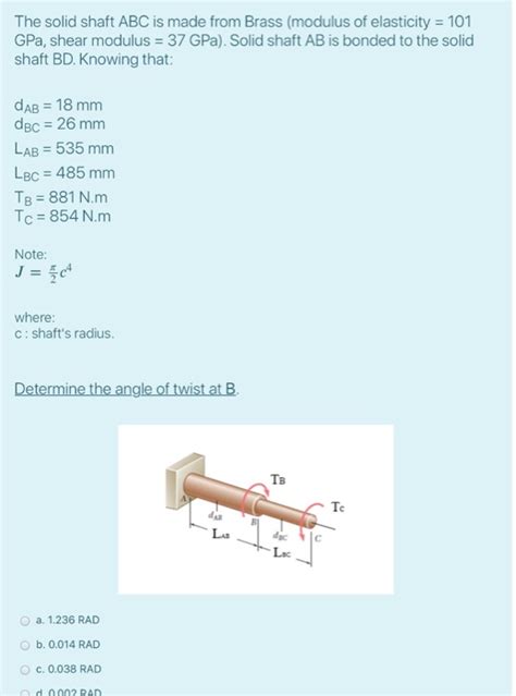 Solved A Hollow Circular Shaft Has A Wall Thickness T 5 Chegg