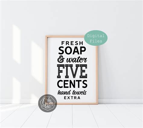 Fresh Soap Water Five Cents Hand Towels Extra Poster Printable