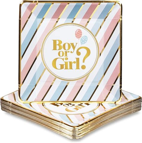 Amazon Confettiville Gender Reveal Plates Pack Boy Or Girl