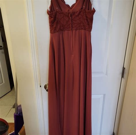 Davids Bridal Dresses Davids Bridal Lace Chiffon Long Cinnamon