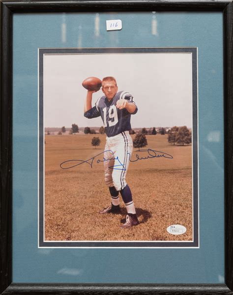 Lot Detail Johnny Unitas Signed And Framed Photo Jsa