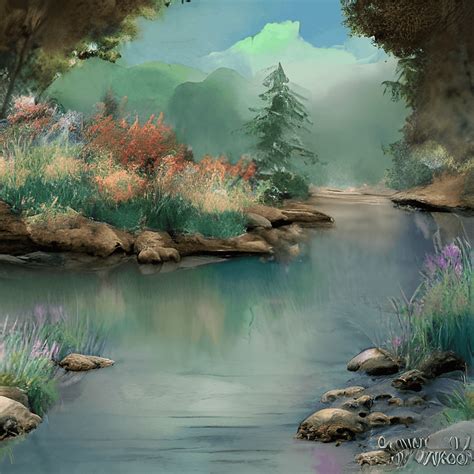 Realistic Watercolor Landscape Digital Art · Creative Fabrica