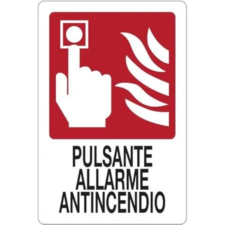 Pulsante Allarme Antincendio Cartello Segnaletico In Adesivo