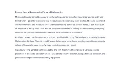 Oxford Biochemistry Personal Statement Oxbridge Mind