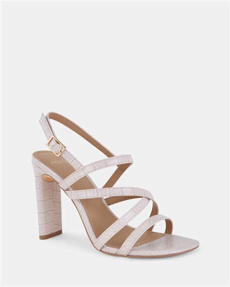 MIMOSA Nude Strappy Block Heels
