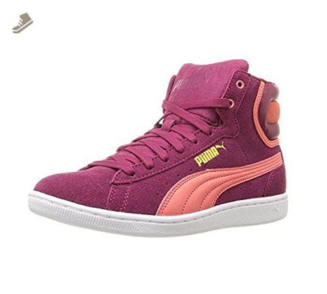 Puma Women S Vikky Mid Sfoam Fashion Sneaker Red Plum Porcelain Red