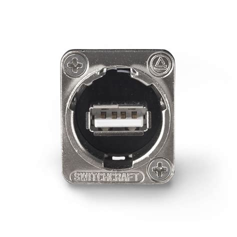 Eh Series Usb A To Usb A Feedthru Nickel Finish Switchcraft