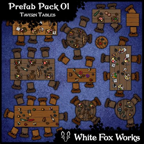 Prefab Pack 01 Tavern Tables Dungeondraft Cartographyassets