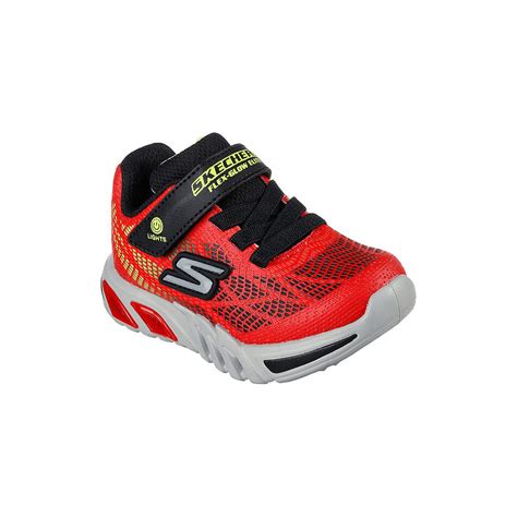 Skechers Boys S Lights Flex Glow Elite Redblack Shoes Skechers