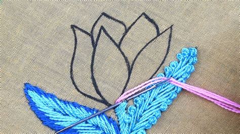 Amazing Long French Knot Stitch And Cross Stitch Classic Flower Hand Embroidery Designs Back