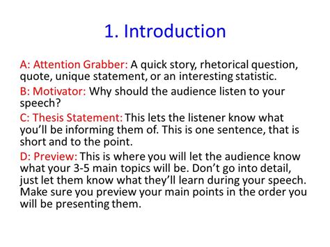 Informative Speech Outline 3 5 Minutes What Your Outline Should Look