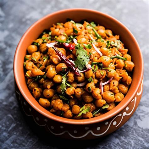 Premium AI Image Black Chickpea Chaat Or Kala Chana Chat Recipe Is A