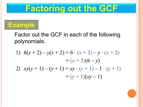 Factoring Polynomials Ppt