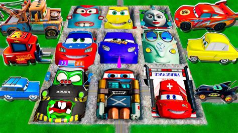 Mega Pits With McQueen And Pixar Cars Vs Big Small Lightning McQueen