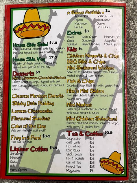 Menu at Moe's Mexican Bar & Grill, Horsham