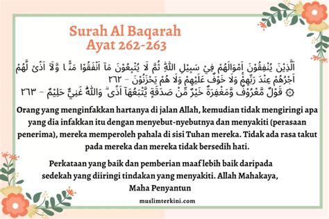 Surah Al Baqarah Ayat 262 263 Arab Latin Dan Artinya Tentang Sopan