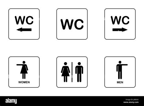 Plaque De Porte WC Toilettes Icon Set Les Hommes Et Les Femmes Des