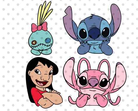 Stitch Friends Svg Bundle Stitch Couple Svg Stitch Angel Etsy In