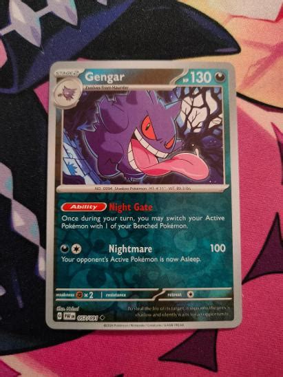 Pokémon karta Reverse Holo Gengar PAF 057 Paldean Fates Aukro