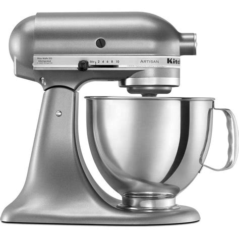 Kitchenaid Artisan Qt Speed Silver Stand Mixer With Flat Beater