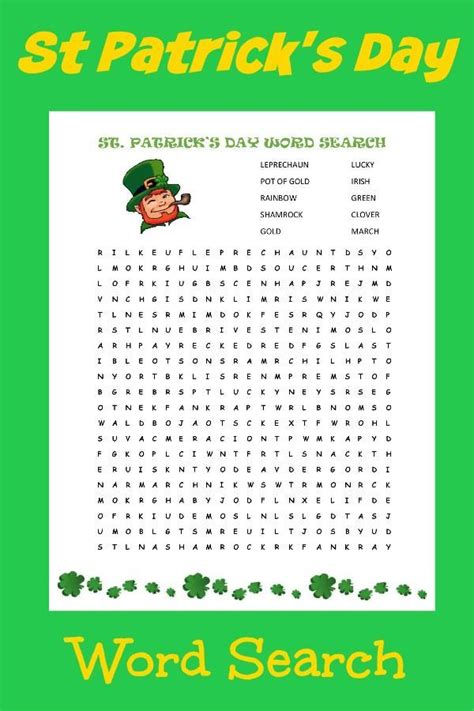 St Patrick Word Search Printable Printable Word Searches