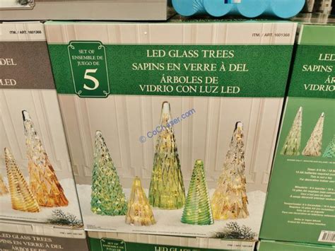 Holiday Glass Trees With Led Lights Set Of 5 Costcochaser