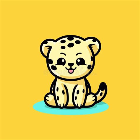 Jaguar Jaguar Hand Drawn Comic Illustration Cute Vector Doodle Style