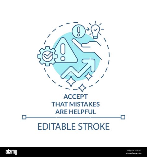 Accept Mistakes Value Turquoise Concept Icon Stock Vector Image Art