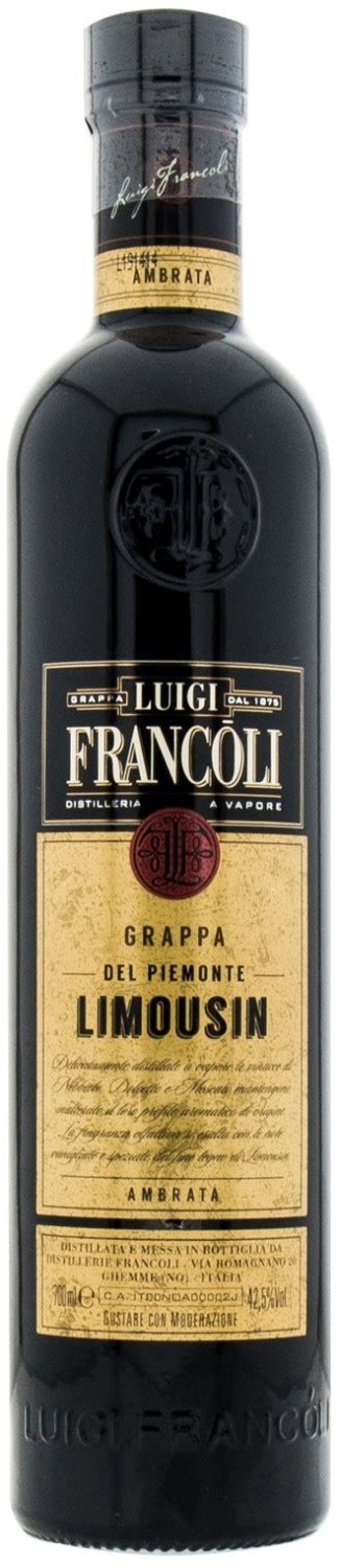 Luigi Francoli Grappa Del Piemonte Limousin Ambrata Barrique 42 5 0 7l