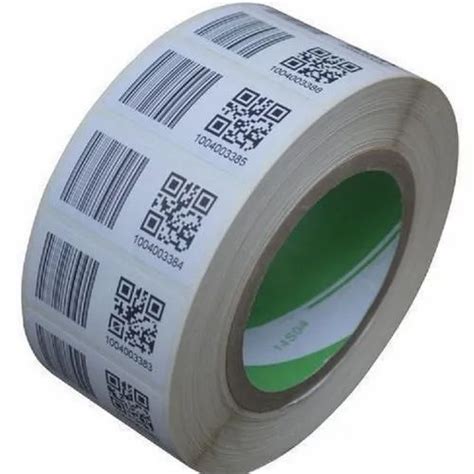 Chromo White Printed Barcode Label For Packaging Size M Roll