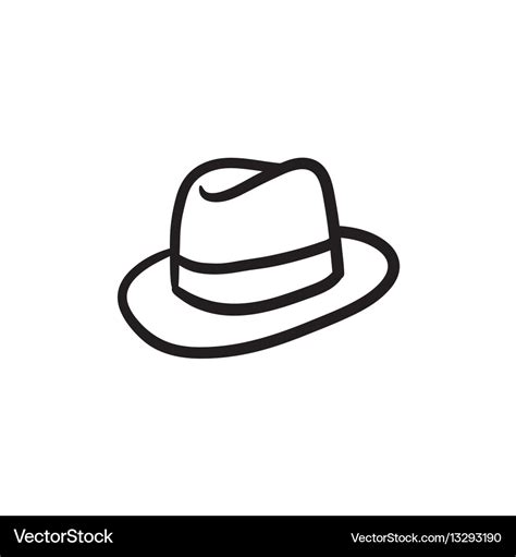 Fedora hat sketch icon Royalty Free Vector Image