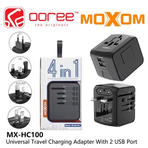 MOXOM MX HC100 UNIVERSAL TRAVEL CHARGING ADAPTER 2 USB PORT FAST