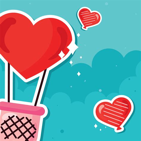 Valentines Balloon Air Hot Vector Art At Vecteezy