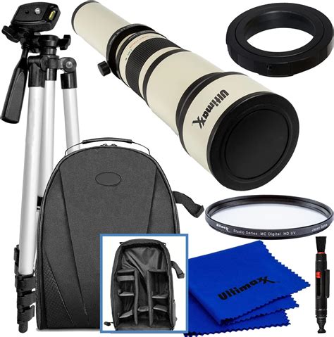 Ultimaxx 650 1300mm W 2x 1300 2600mm Telephoto Zoom Lens Kit For