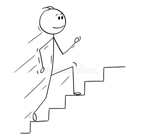 Stick Figure Climbing Stairs Stock Illustrations 101 Stick Figure