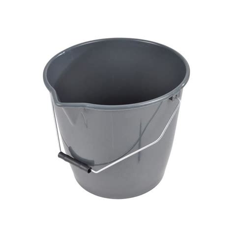 Seau Plastique L Avec Bec Et Anse Metal Anthracite Cdiscount Maison