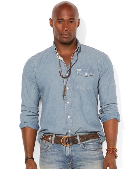 Polo Ralph Lauren Big And Tall Chambray Shirt In Blue For Men Lyst