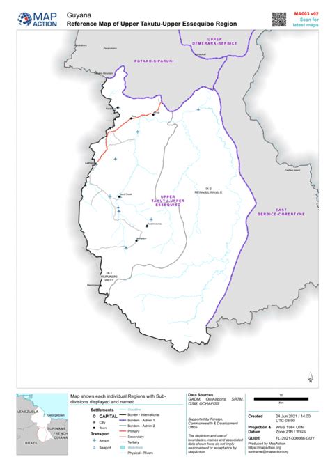 Guyana: Reference Map of Upper Takutu-Upper Essequibo Region - Guyana ...