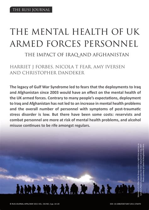 Pdf The Mental Health Of Uk Armed Forces Personnel The Impact Of