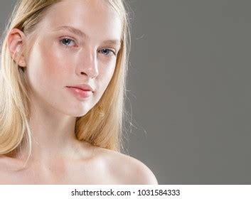Portrait Beautiful Naked Woman Near Pool Stock Photo