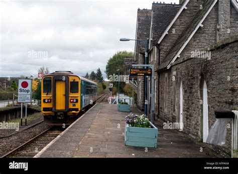 Arriva Trains Wales Train At Bucknell Station On The Heart Of Wales