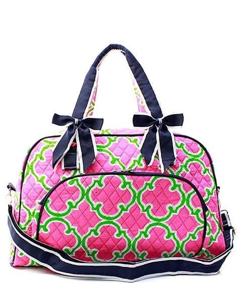 18 Large Quilted Duffle Tote Bag Overnight Weekender Girls Cheer Kids