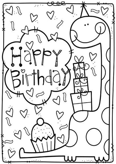 Happy Birthday Dinosaur Coloring Page Robertotematthews