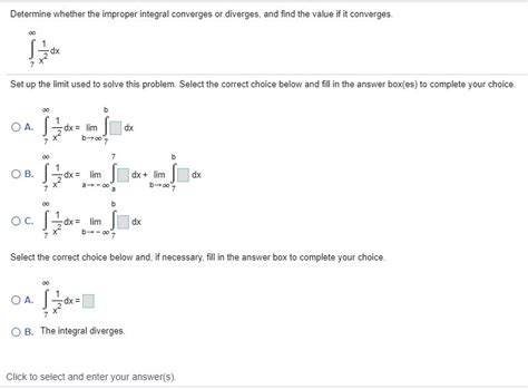 Solved Determine Whether The Improper Integral Converges Or Chegg