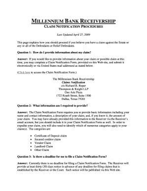 Fillable Online Claim Notification Form Procedures Doc Employers Tax