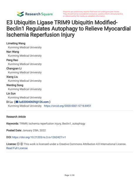 Pdf E Ubiquitin Ligase Trim Ubiquitin Modified Beclin Regulates